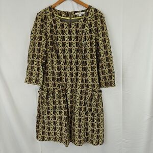 Boden Hartland Squirrel Printed 3/4 Sleeves Coudoroy Mini Dress Size 8